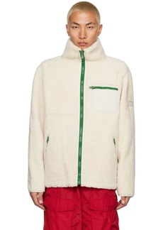 Yves Salomon - Army Off-White Funnel Neck Shearling Jacket