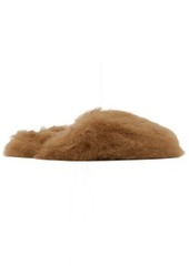 Yves Salomon Brown Shearling Slippers