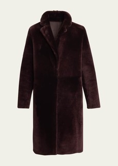 Yves Salomon Ironed Lamb Shearling Coat