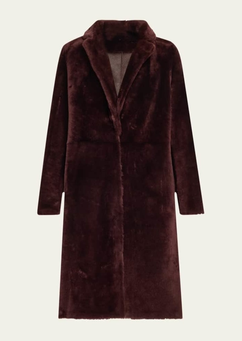 Yves Salomon Ironed Lamb Shearling Coat