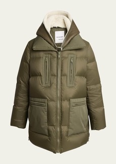 Yves Salomon Puffer Jacket with Shearling Hood