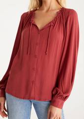 Z Supply Adella Long Sleeve Top In Rouge