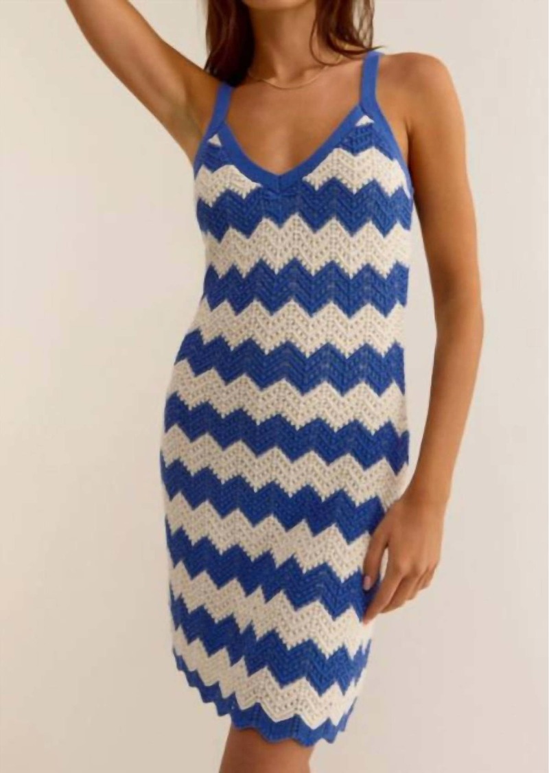 Z Supply Allure Stripe Dress In Blue Wave