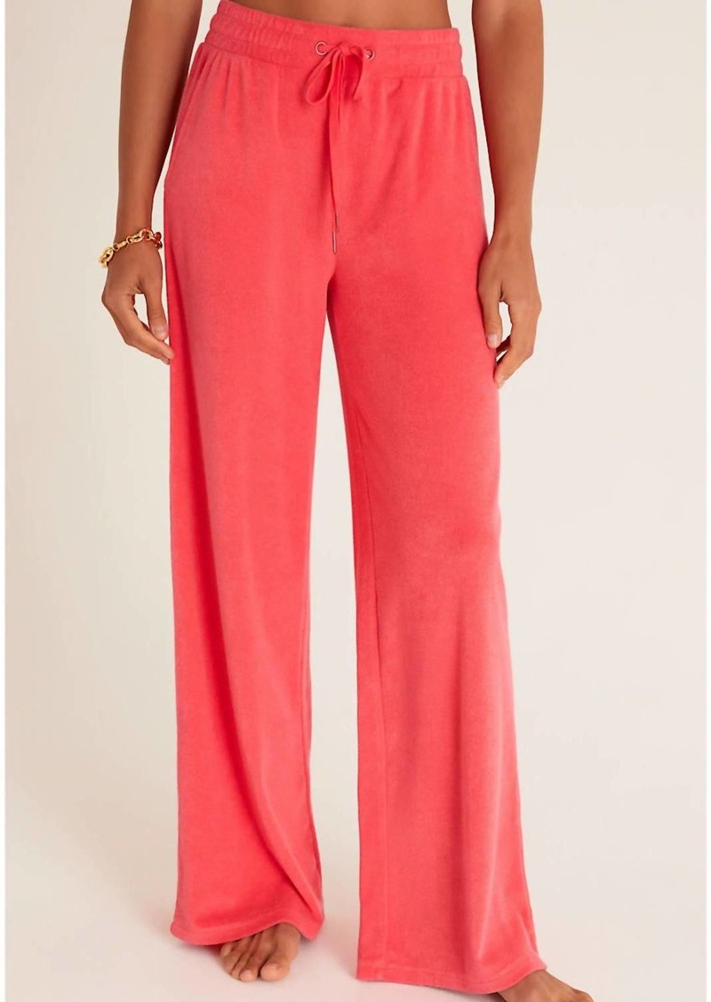 Z Supply Cali Loop Terry Pant In Strawberry