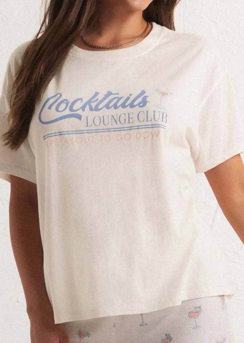 Z Supply Cocktails Lounge Tee In Cloud Dancer