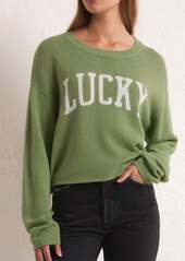 Z Supply Cooper Lucky Sweater In Green