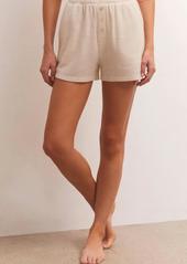 Z Supply Cozy Days Thermal Shorts In Light Oatmeal