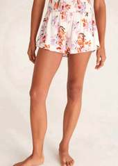 Z Supply Dawn Floral Short In White Sand