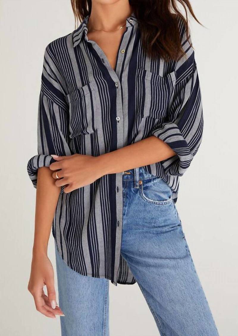 Z Supply Lalo Striped Button Up Top In Multi