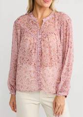 Z Supply Liene Floral Top In Shadow Mauve