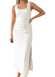 Z Supply Lilian Knit Eyelet Maxi Dress In White
