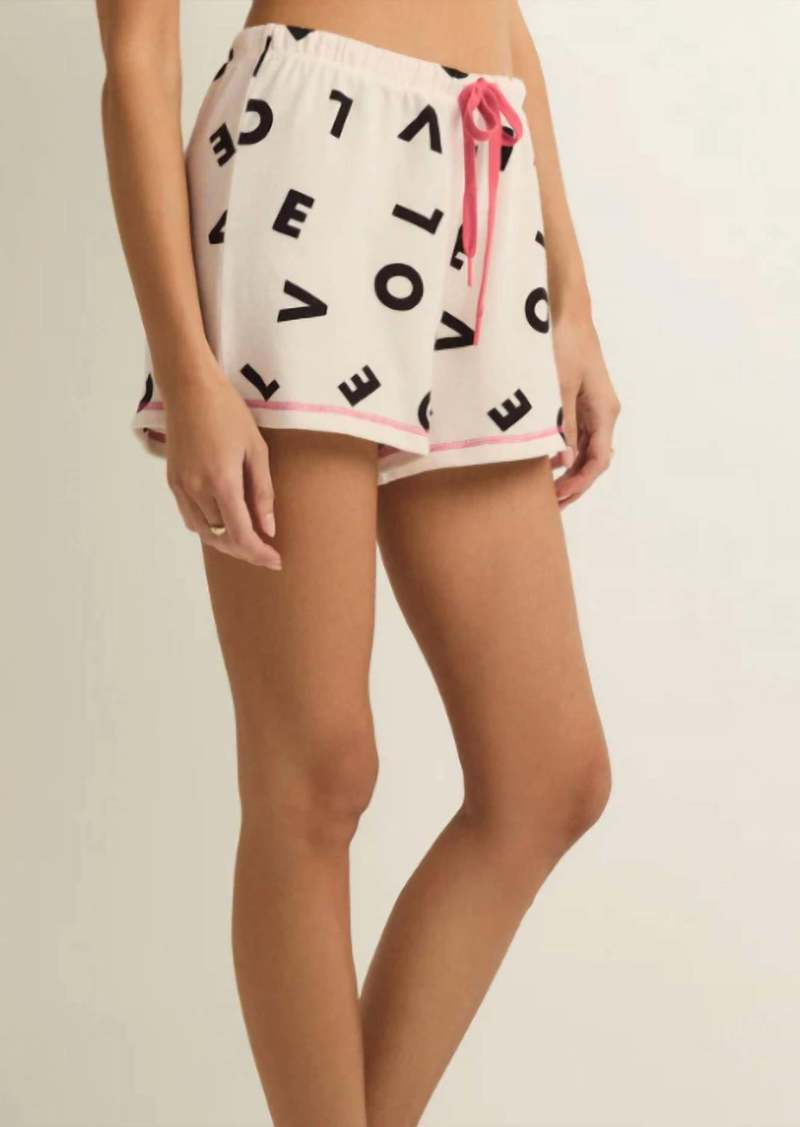 Z Supply Love You Shorts In White