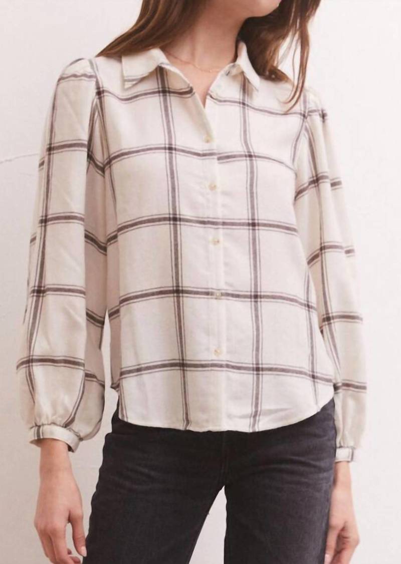Z Supply Overland Plaid Blouse In Multi