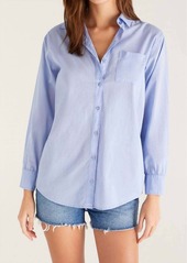 Z Supply Poolside Button Up Shirt in Blue