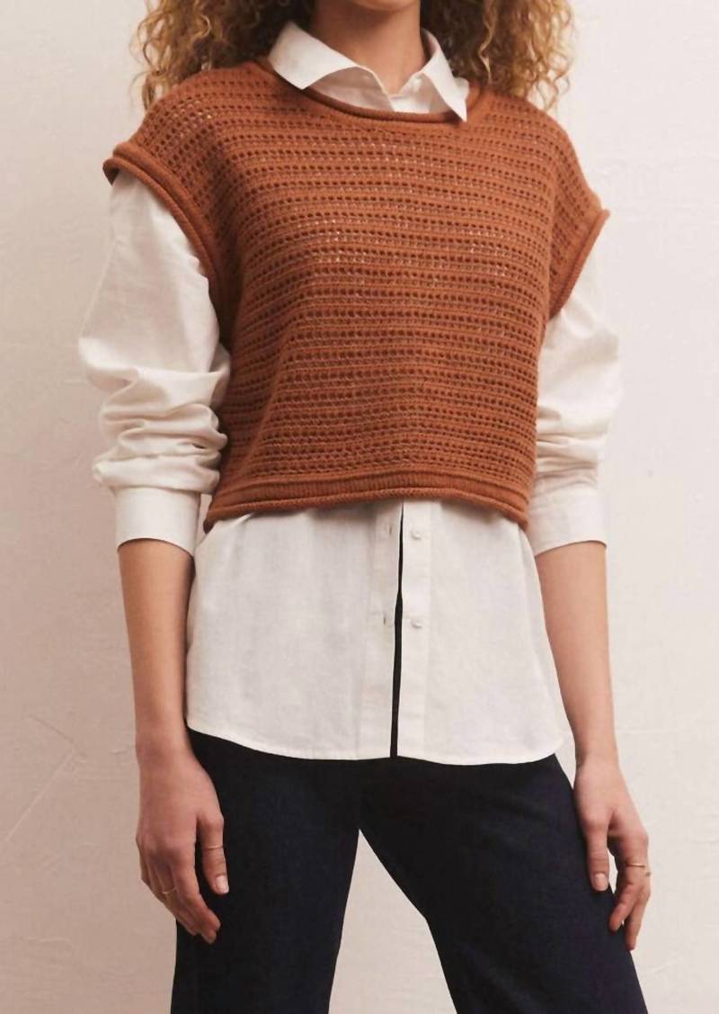 Z Supply Quincey Sweater Top In Chestnut