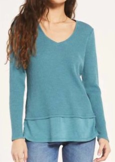 Z Supply Raine Thermal Tunic Top In Teal