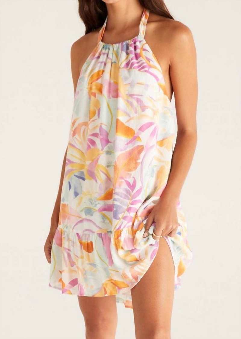 Z Supply Rooftop Palm Mini Dress In Watercolor