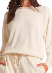 Z Supply Saldana Reverse Fleece Top In Sandstone