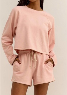 Z Supply Seville Cropped Sweatshirt In Pink