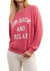 Z Supply Sip Back And Relax Long Sleeve Top In Pink Rose