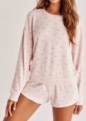 Z Supply Stella Lip Long Sleeve Top In Pink Sky