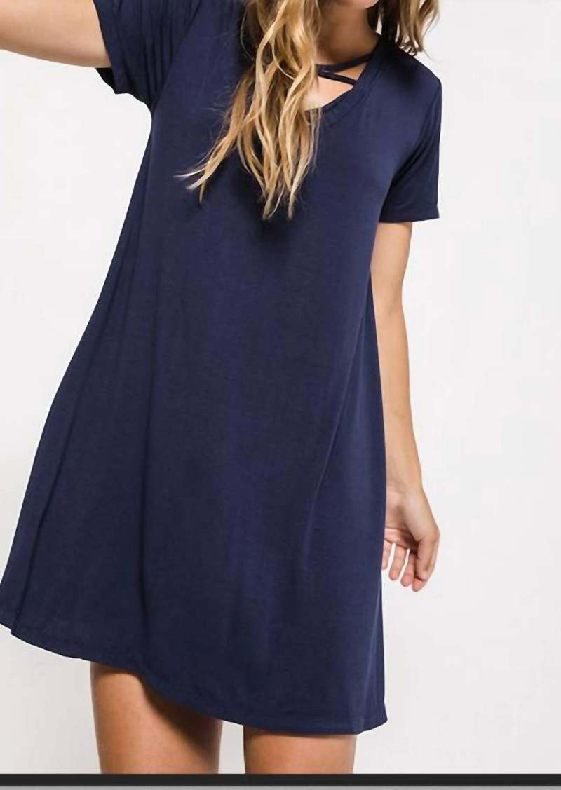 Z Supply The Cross Front Tee Dress In Blue