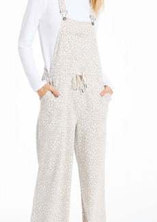 Z Supply Tonal Cinched Waist Overalls In Leopard
