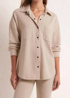 Z Supply Wfh Modal Shirt Jacket In Oatmeal Heather