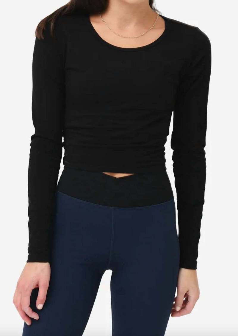 Z Supply Wrapped Long Sleeve Top In Black