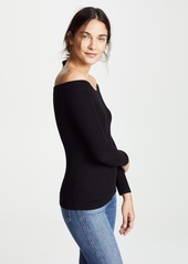 Z Supply Long Sleeve Off The Shoulder Tee