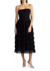 Zac Posen Beaded Layered Tulle Midi-Dress