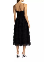 Zac Posen Beaded Layered Tulle Midi-Dress