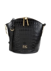 Zac Posen Belay Croc Embossed Leather Crossbody Bag