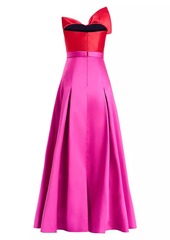 Zac Posen Colorblocked Bow Mikado Gown