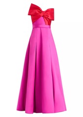 Zac Posen Colorblocked Bow Mikado Gown