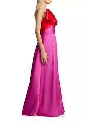 Zac Posen Colorblocked Bow Mikado Gown