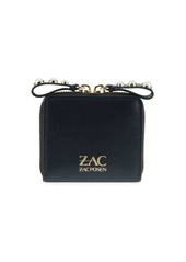Zac Posen Eartha Faux Pearl-Embellished Leather Zip-Around Wallet
