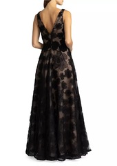 Zac Posen Floral Lace A-Line Gown