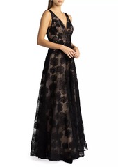 Zac Posen Floral Lace A-Line Gown