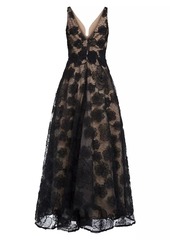 Zac Posen Floral Lace A-Line Gown