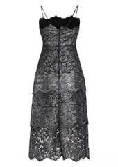 Zac Posen Guipure Lace Tiered Cocktail Dress