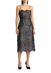 Zac Posen Guipure Lace Tiered Cocktail Dress