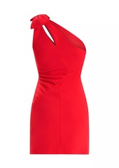 Zac Posen One-Shoulder Bow Minidress