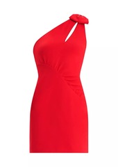 Zac Posen One-Shoulder Bow Minidress