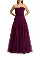 Zac Posen Pleated Tulle Couture Gown