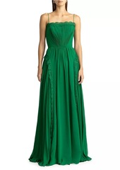 Zac Posen Pleated Tulle Gown