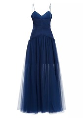 Zac Posen Pleated Tulle Gown