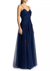 Zac Posen Pleated Tulle Gown