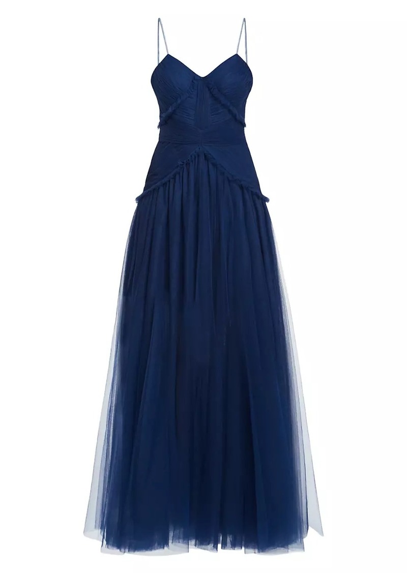 Zac Posen Pleated Tulle Gown