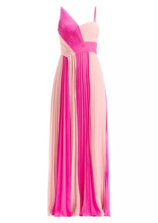 Zac Posen Pleated Two-Toned Gown